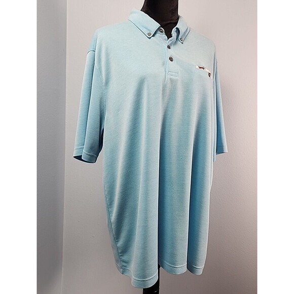 Marti Kat Mens Polo Shirt XXL Blue Short Sleeve Modal Blend Business Casual - Picture 2 of 12